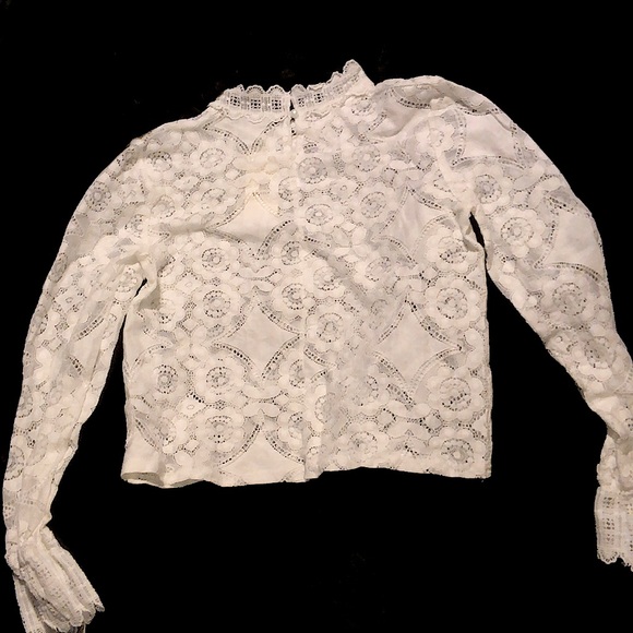 Guyueqiqin White Lace Shirt - Picture 3 of 7